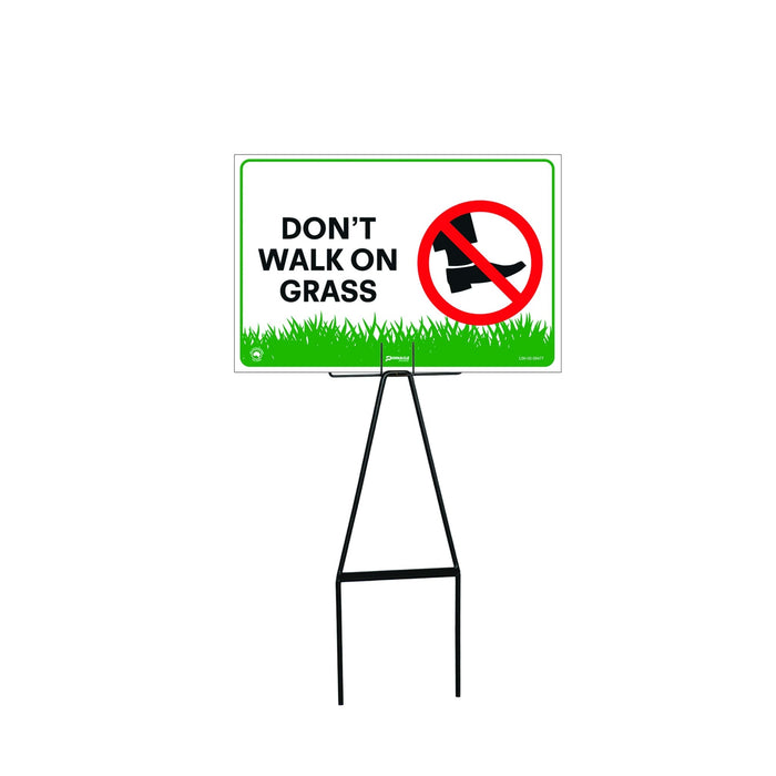 Bull Stake Lawn Sign Kit, Don't Walk On Grass, 695mm Tall, 400 x 300mm Sign