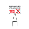 Bull Stake Lawn Sign Kit, Recycled Water In Use For Irrigation Do Not Drink, 695mm Tall, 400 x 300mm