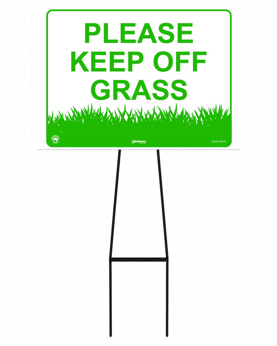 Mega Stake Lawn Sign Kit, Please Keep Off The Grass, 855mm Tall, 600 x 400mm Sign