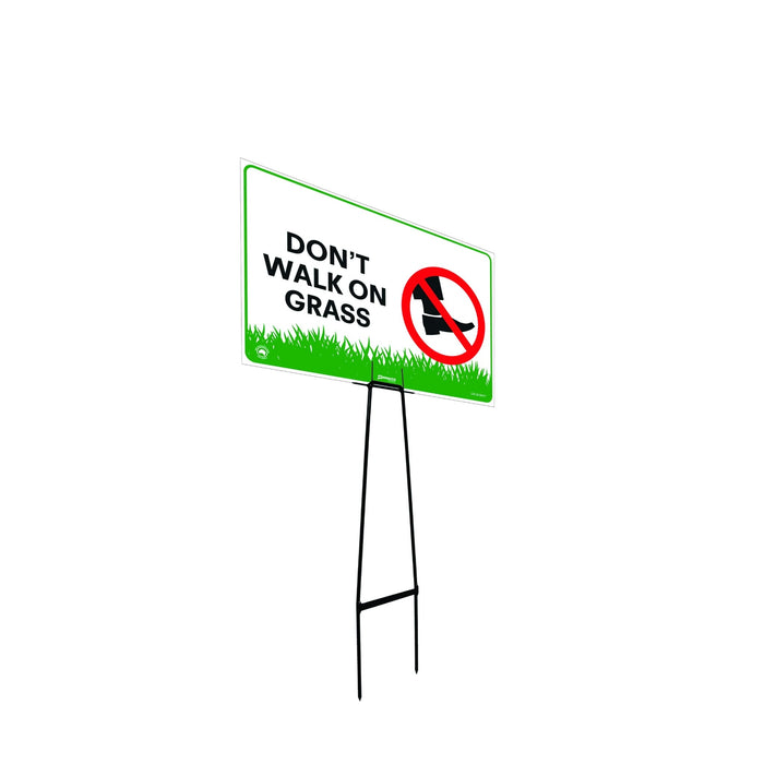 Mega Stake Lawn Sign Kit, Don't Walk On Grass, 855mm Tall, 600 x 400mm Sign