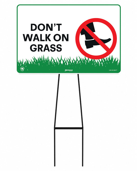 Mega Stake Lawn Sign Kit, Don't Walk On Grass, 855mm Tall, 600 x 400mm Sign