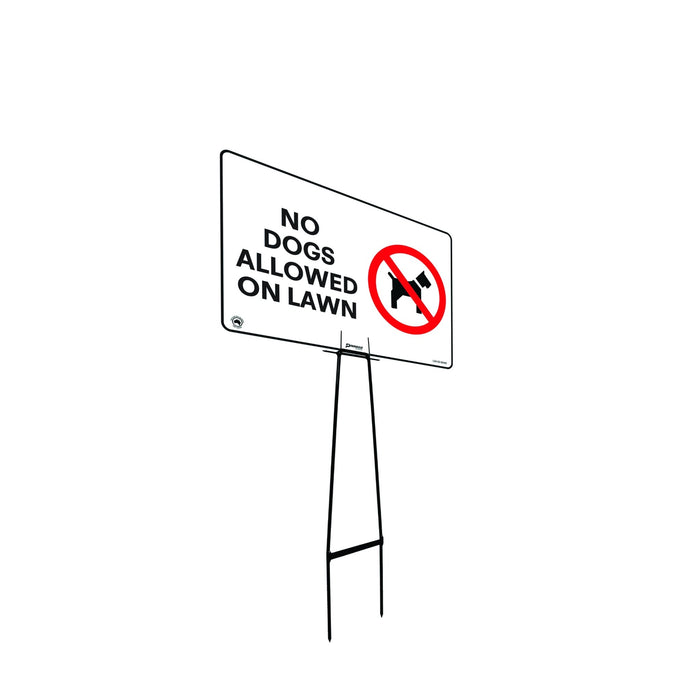 Mega Stake Lawn Sign Kit, No Dogs Allowed On Lawn, 855mm Tall, 600 x 400mm Sign