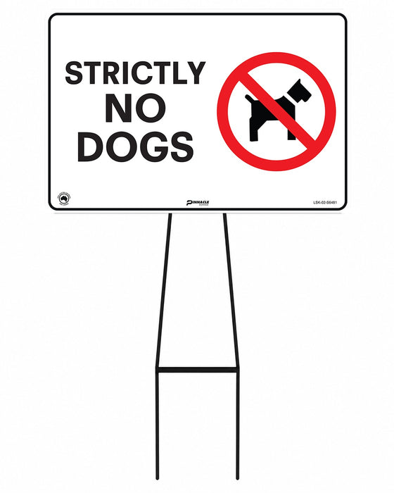 Mega Stake Lawn Sign Kit, Strictly No Dogs, 855mm Tall, 600 x 400mm Sign