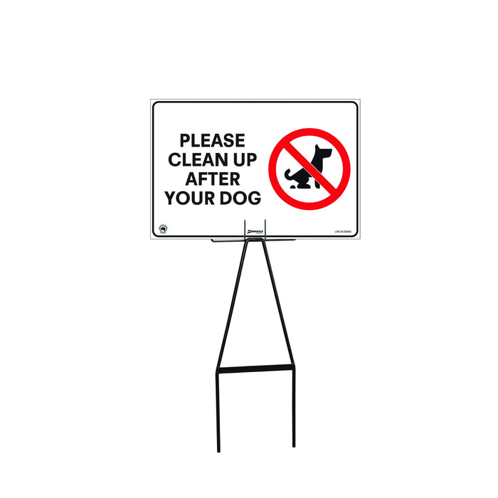 Bull Stake Lawn Sign Kit, Please Clean Up After Your Dog, 695mm Tall, 400 x 300mm Sign
