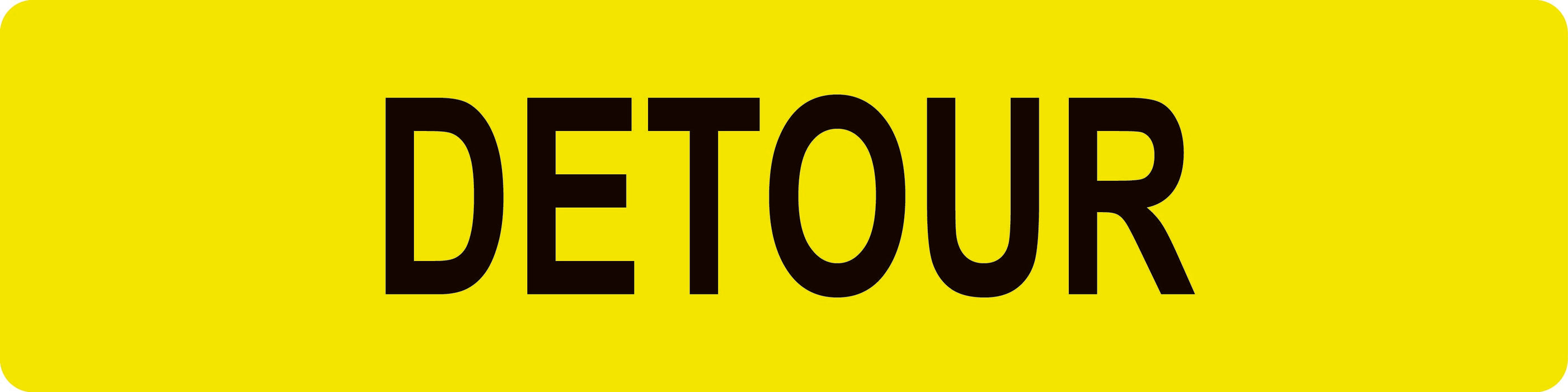 Detour (Text), Multi Message 1200 x 300mm Corflute, Class 1 Reflective