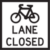Bicycle Lane Closed (Symbolic Bicycle), Multi Message 600 x 600mm Corflute, Class 1 Reflective