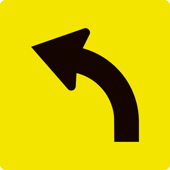 Left Turn (Symbolic), Multi Message 600 x 600mm Corflute, Class 1  Reflective