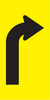 Right Curve (Symbolic), Multi Message 600 x 300mm Corflute, Class 1 Refl.