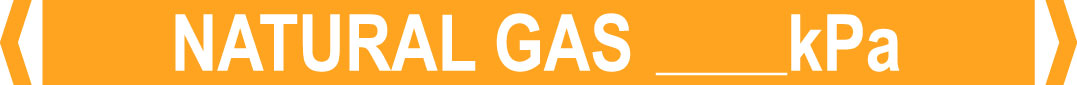 Self Adhesive Pipe Markers, Natural Gas ___kPa (Sand/Yellow-Ochre)