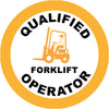 Qualified Forklift Operator, 50mm Round Hardhat Stickers, Pack/12