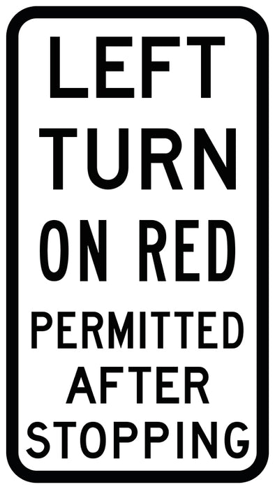 Left Turn On Red Permitted After Stopping