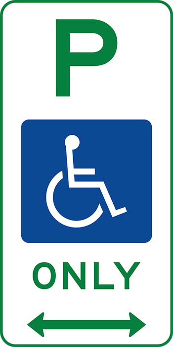 Parking Disabled Only (Symbolic Dual Arrow)