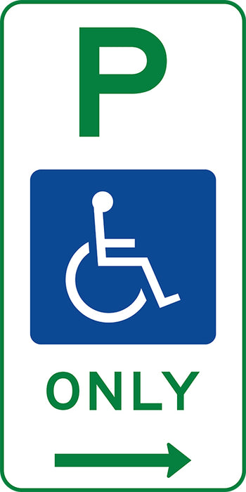 Parking Disabled Only (Symbolic Right Arrow)