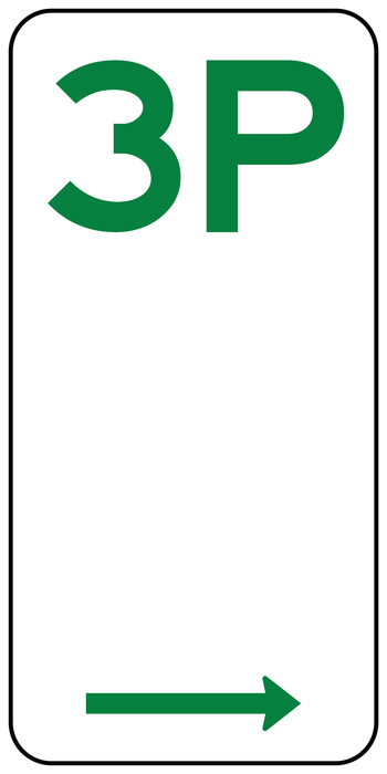 Parking 3 Hour (Symbolic Right Arrow)