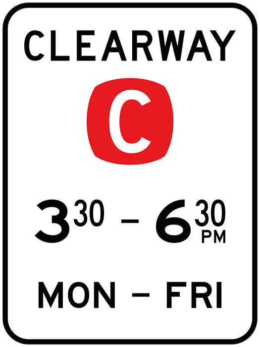 Clearway With Specific Times (States Except NSW)