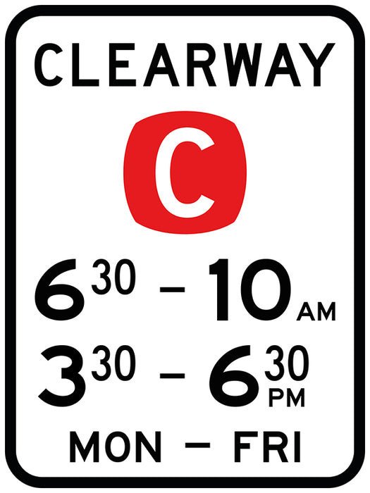 Clearway With Specific Times (States Except NSW)