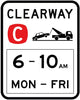 Clearway With Specific Times (NSW Standard)