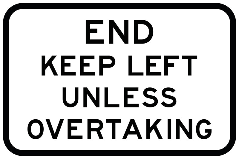 End Keep Left Unless Overtaking