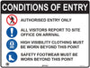 Conditions of Entry Authorised Entry Only etc... (With Pictos)