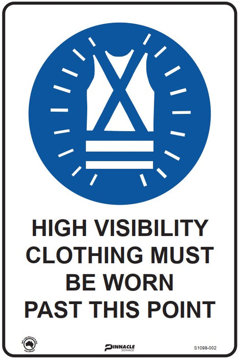 High Visibility Clothing Must Be Worn Past This Point