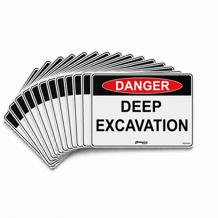 Danger Deep Excavation, 600 x 400mm Corflute, Pack/12