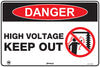 Danger High Voltage Keep Out + Symbol