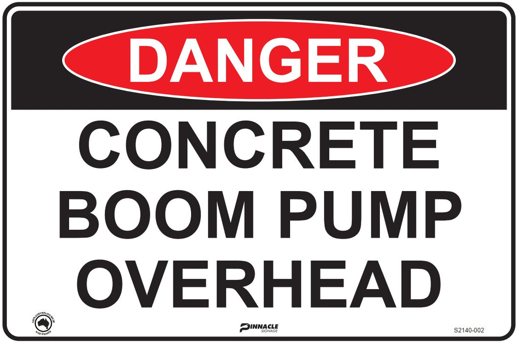 Danger Concrete Boom Pump Overhead