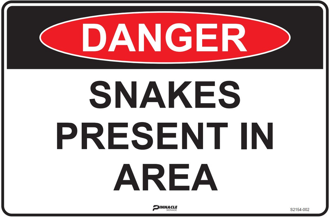 Danger Snakes Present In This Area