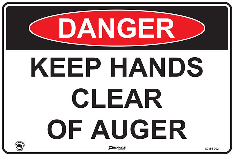 Danger Keep Hands Clear Of Auger