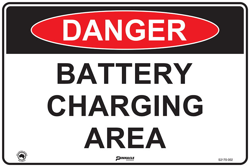 Battery Rack Signage Danger Battery Charging Area — Pinnacle Signage