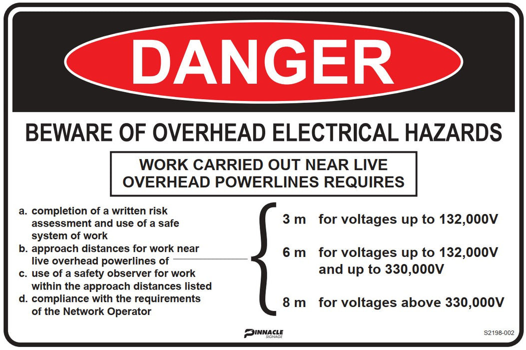 Danger Beware Of Overhead Electrical Hazards...