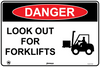 Danger Look Out For Forklifts (With Picto)