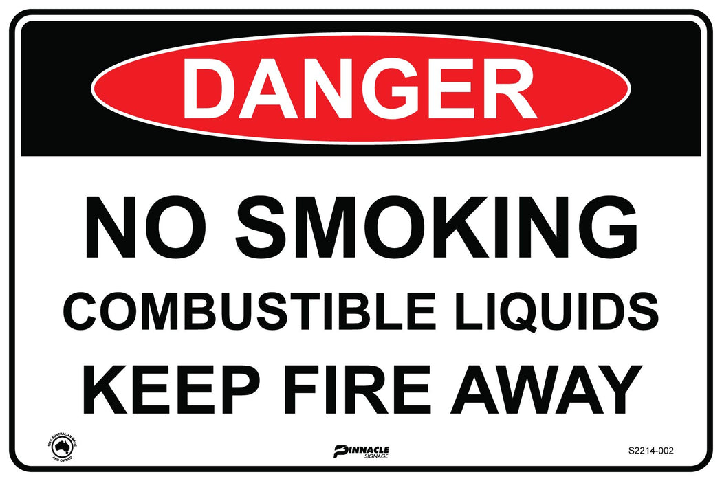 Danger No Smoking Combustible Liquids Keep Fire Away