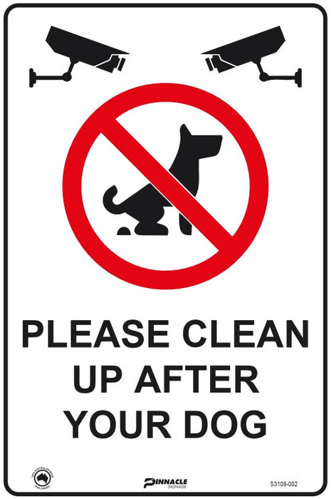 Please Clean Up After Your Dog (With Camera Pictos)