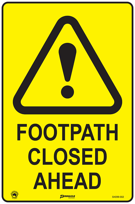 Footpath Closed Ahead