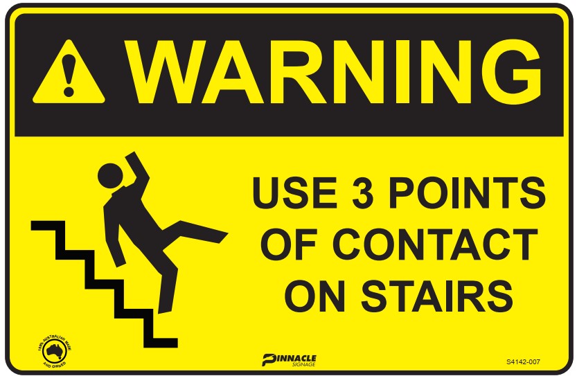 Warning Use 3 Points Of Contact On Stairs