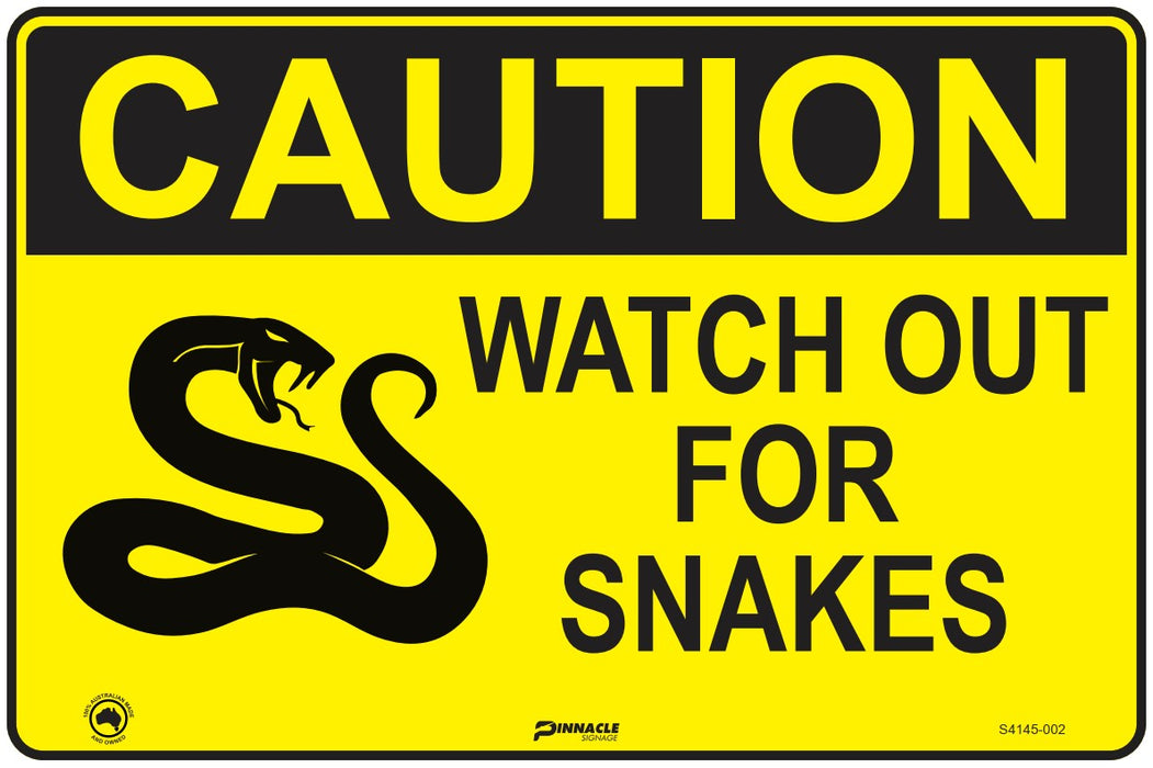 Watch Out Snake Caution Watch Out For Snakes (Landscape) — Pinnacle Signage