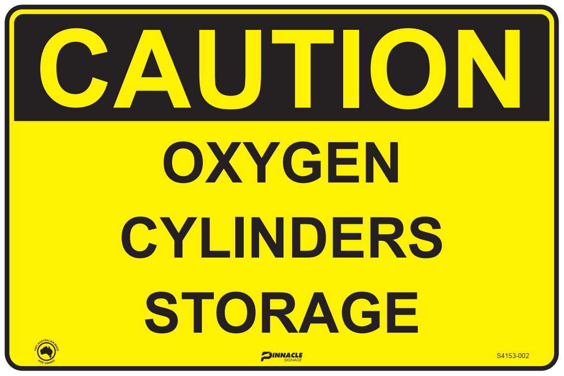 O2 N20 Signage Caution Oxygen Cylinders Storage — Pinnacle Signage