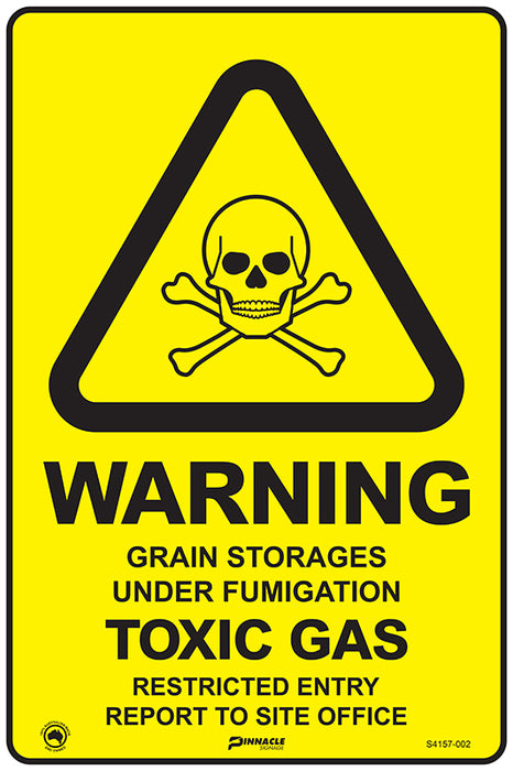 Warning Grain Storages Under Fumigation Toxic Gas...