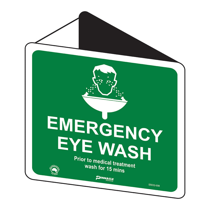 Emergency Eye Wash (With Picto) 225 x 225mm Off Wall