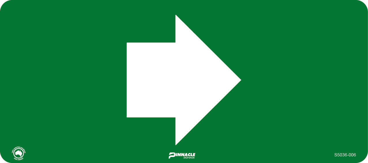 Directional Arrow (White On Green)