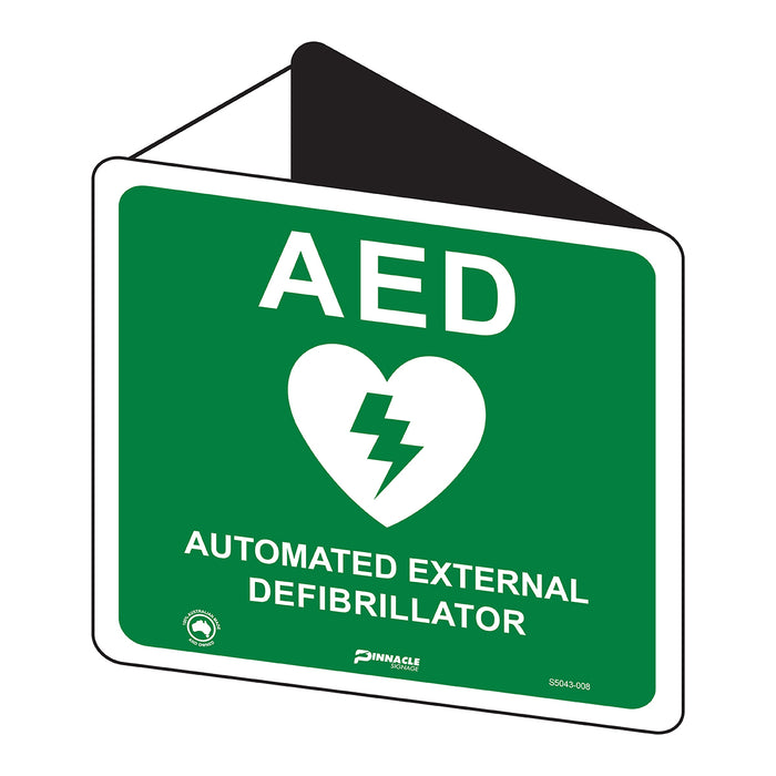 AED Automated External Defibrillator (With Picto) 225 x 225mm Off Wall