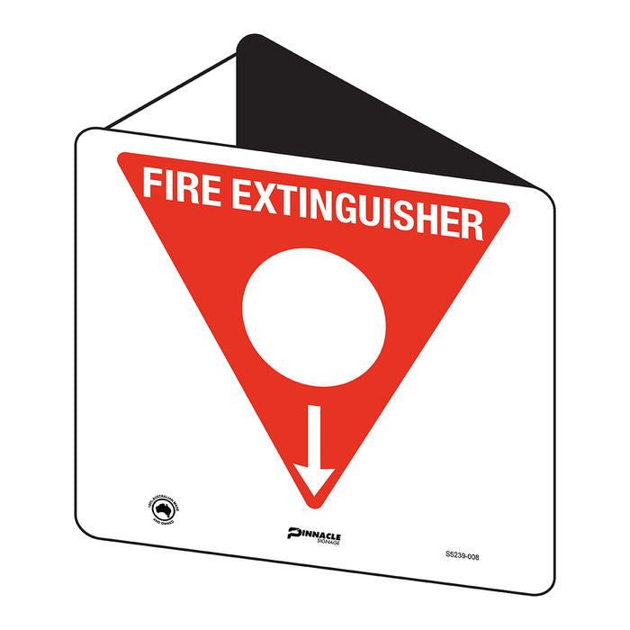 Fire Extinguisher Marker AB(E) Powder (White Circle) 225 x 225mm Off Wall