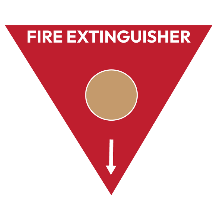 Fire Extinguisher Marker Wet Chemical (Brown Circle) Triangle Sign