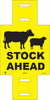 Stock Ahead (Sheep & Cattle Picto + Stock Ahead Text), 600 x 600mm Corflute Guide Post Sign