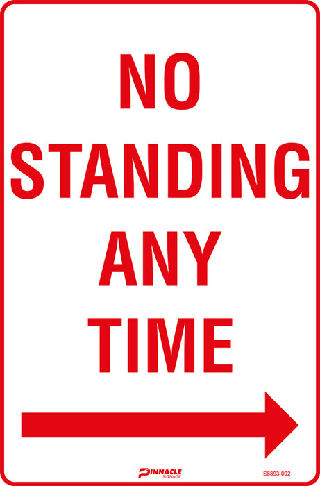 No Standing Any Time, Right Arrow