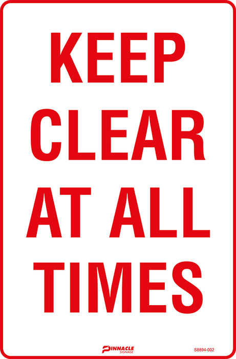 Keep Clear At All Times