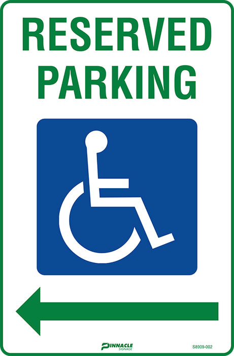 Reserved Parking (Disabled Picto), Left Arrow