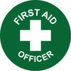 First Aid Officer, 50mm Round Hardhat Stickers, Pack/12