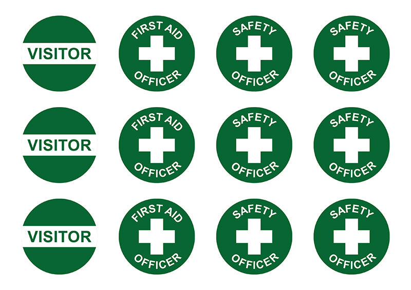 First Aid Round Sticker First Aid (Assorted), 50mm Round Hardhat Stickers, Pack/12 — Pinnacle ...